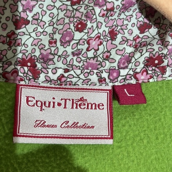 𝅺equi Theme Flower collectionfleece zip up, size Large, green, good condition - Picture 5 of 9